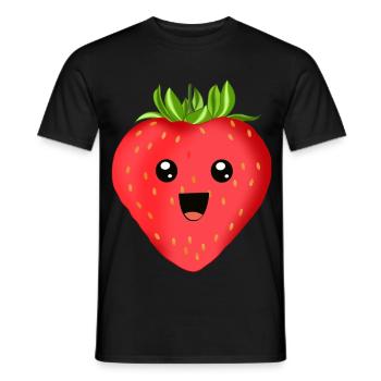 Fröhliche Erdbeere - Männer T-Shirt - Schwarz - Vorne - AI Model Male 178 light (178cm)
