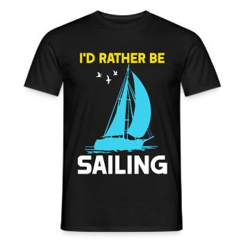 Je préfère faire de la voile - T-shirt homme - noir - Devant - AI Model Male 178 light (178cm)