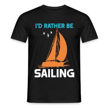 Je préfère faire de la voile - T-shirt homme - noir - Devant - AI Model Male 178 light (178cm)