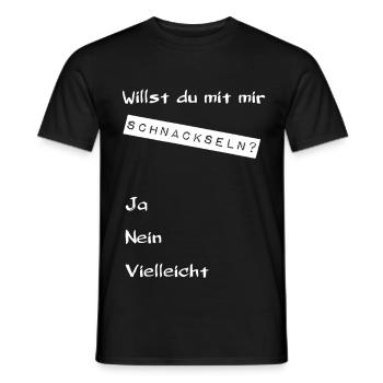 Willst du mit mir? Ja Nein Vielleicht - Männer T-Shirt - Schwarz - Vorne - AI Model Male 178 light (178cm)