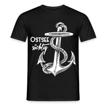 Baltic addicted anchor - white - design - Men's T-Shirt - black - Front - AI Model Male 178 light (178cm)