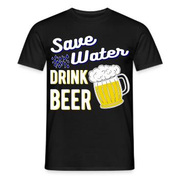 Save Water Drink Beer - Männer T-Shirt - Schwarz - Vorne - AI Model Male 178 light (178cm)