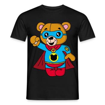 Super Teddybär - Männer T-Shirt - Schwarz - Vorne - AI Model Male 178 light (178cm)