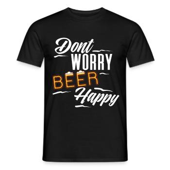 Bier bier - Heren T-shirt - zwart - Voor - AI Model Male 178 light (178cm)