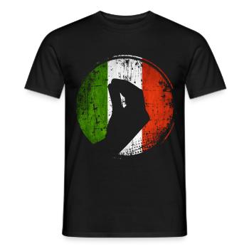 Italian flag with typical hand gesture - Men's T-Shirt - black - Front - AI Model Male 178 light (178cm)
