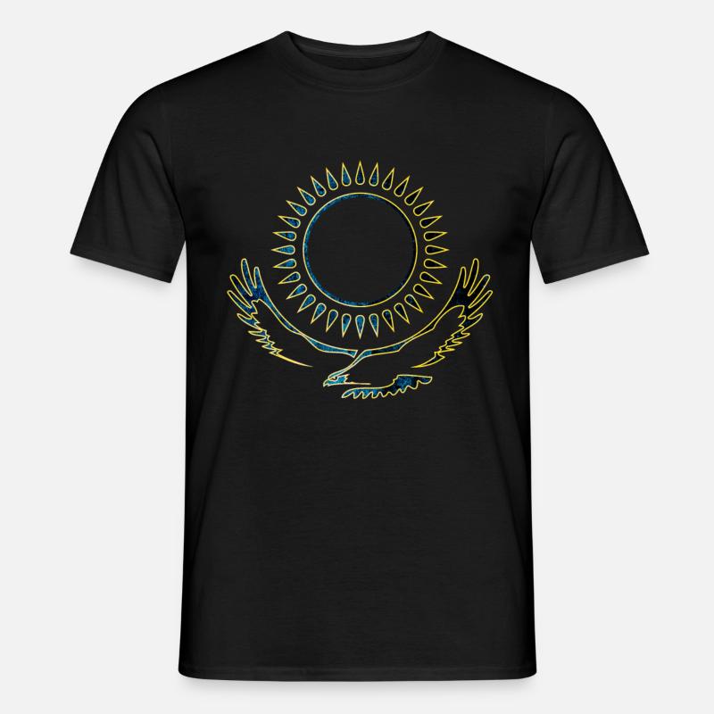 Kasachstan Adler edel - Männer T-Shirt - Schwarz
