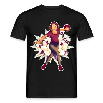 Bowling Queen - Design - Men's T-Shirt - black - Front - AI Model Male 178 light (178cm)