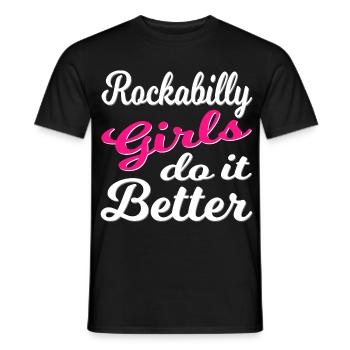 Rockabilly Vintage Girl Power - T-shirt homme - noir - Devant - AI Model Male 178 light (178cm)