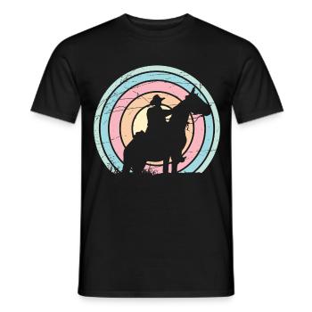 Cowboy - Western - Männer T-Shirt - Schwarz - Vorne - AI Model Male 178 light (178cm)