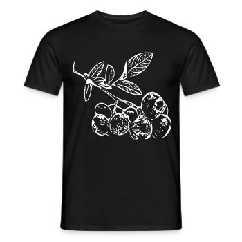 Weißer Beerenzweig Zeichnung - Männer T-Shirt - Schwarz - Vorne - AI Model Male 178 light (178cm)