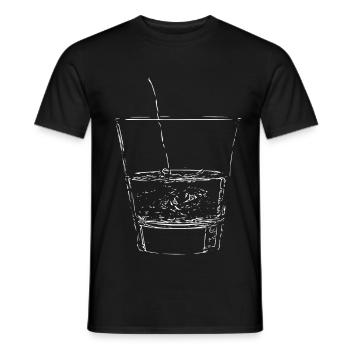 Klarer Eisdrink Liniengrafik - Männer T-Shirt - Schwarz - Vorne - AI Model Male 178 light (178cm)