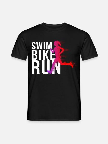 Triathlon - Swim Bike Run Frau - Männer T-Shirt - Schwarz
