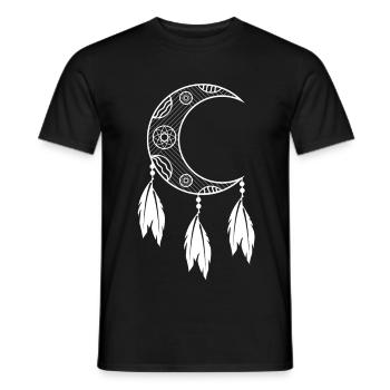 Dream catcher crescent moon open to the right - Men's T-Shirt - black - Front - AI Model Male 178 light (178cm)