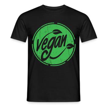Vegan - Männer T-Shirt - Schwarz - Vorne - AI Model Male 178 light (178cm)