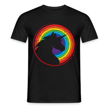 Unicorn Colorful Rainbow Design - Men's T-Shirt - black - Front - AI Model Male 178 light (178cm)
