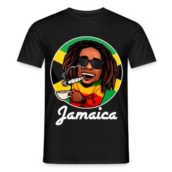 Jamaika - Männer T-Shirt - Schwarz - Vorne - AI Model Male 178 light (178cm)