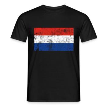 Drapeau Pays-Bas Drapeau Grunge Retro Vintage - T-shirt homme - noir - Devant - AI Model Male 178 light (178cm)