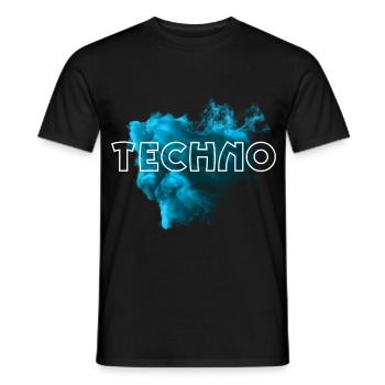 Techno - Männer T-Shirt - Schwarz - Vorne - AI Model Male 178 light (178cm)