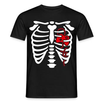Halloween rib cage gamer heart game controller - Men's T-Shirt - black - Front - AI Model Male 178 light (178cm)
