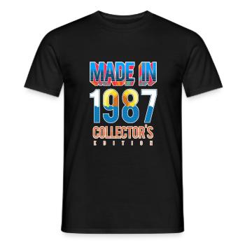 1987 - Männer T-Shirt - Schwarz - Vorne - AI Model Male 178 light (178cm)