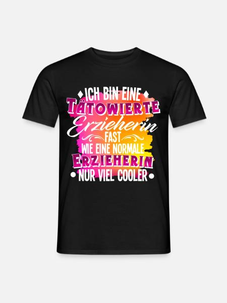 Erzieherin Tätowierung - Männer T-Shirt - Schwarz