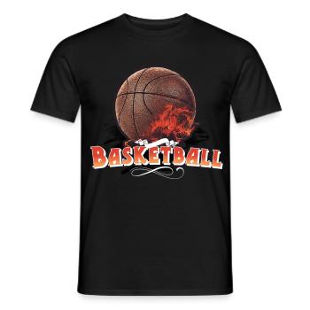 basketball - Men's T-Shirt - black - Front - AI Model Male 178 light (178cm)