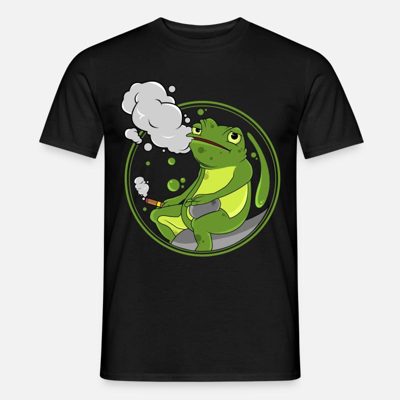 Frosch Zigarre - Männer T-Shirt - Schwarz