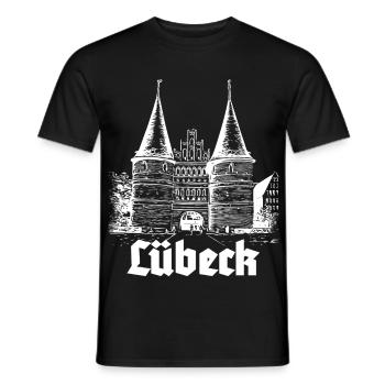Lübeck - Holstentor - Männer T-Shirt - Schwarz - Vorne - AI Model Male 178 light (178cm)