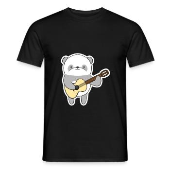 Panda with guitar - Men's T-Shirt - black - Front - AI Model Male 178 light (178cm)