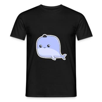Petite baleine - T-shirt homme - noir - Devant - AI Model Male 178 light (178cm)