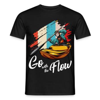 Go with the Flow Kajakkunst - Männer T-Shirt - Schwarz - Vorne - AI Model Male 178 light (178cm)