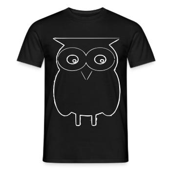 NachtEulen-Skizze - Männer T-Shirt - Schwarz - Vorne - AI Model Male 178 light (178cm)