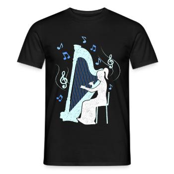 Harp player - Men's T-Shirt - black - Front - AI Model Male 178 light (178cm)