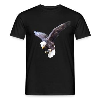 L’aigle en piqué - T-shirt homme - noir - Devant - AI Model Male 178 light (178cm)