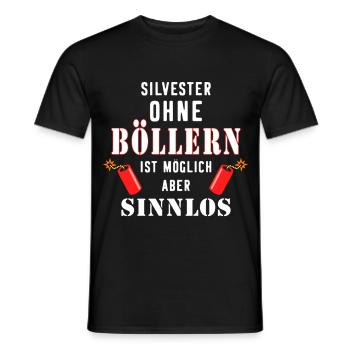 Böller Silvester Feuerwerk Pyromane Böllern - Männer T-Shirt - Schwarz - Vorne - AI Model Male 178 light (178cm)