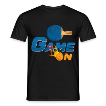 Game On Tischtennis Flamme - Männer T-Shirt - Schwarz - Vorne - AI Model Male 178 light (178cm)