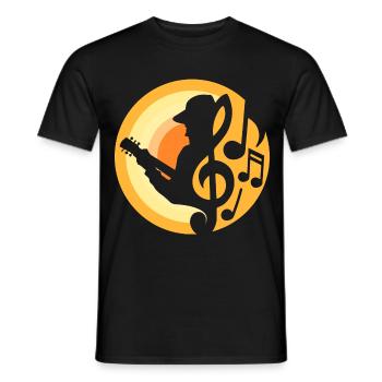 Gitarren-Spieler - Männer T-Shirt - Schwarz - Vorne - AI Model Male 178 light (178cm)