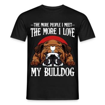 Bulldog-Liebe: Mehr Menschen, Mehr Liebe - Männer T-Shirt - Schwarz - Vorne - AI Model Male 178 light (178cm)