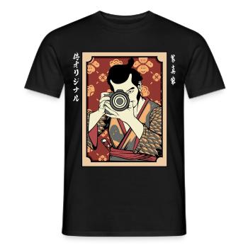 Kimono Kamera Portrait - Männer T-Shirt - Schwarz - Vorne - AI Model Male 178 light (178cm)