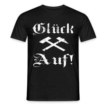 Glück Auf Bergbau Ruhrgebiet ruhrpott Zeche Pütt - Männer T-Shirt - Schwarz - Vorne - AI Model Male 178 light (178cm)