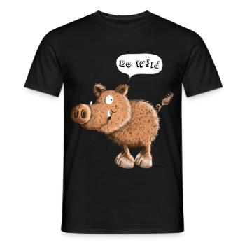 Be Wild - Wild Boar - Pig - Pigs - Men's T-Shirt - black - Front - AI Model Male 178 light (178cm)