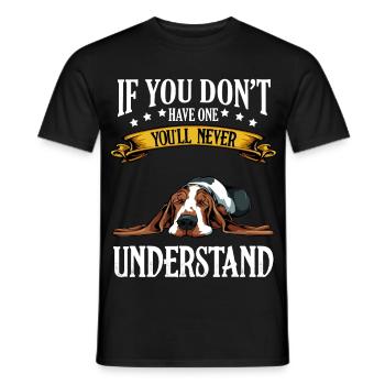 Dog love Understanding through furry friend - Men's T-Shirt - black - Front - AI Model Male 178 light (178cm)