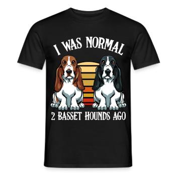 J’étais un Basset Hound normal de 2 Basset Hogo - T-shirt homme - noir - Devant - AI Model Male 178 light (178cm)