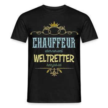 Chauffeur Weltretter - Männer T-Shirt - Schwarz - Vorne - AI Model Male 178 light (178cm)