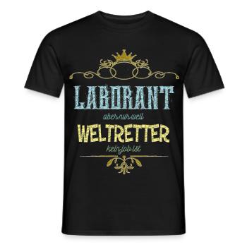 Laborant Weltretter - Männer T-Shirt - Schwarz - Vorne - AI Model Male 178 light (178cm)