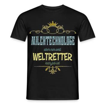 Milchtechnologe Weltretter - Männer T-Shirt - Schwarz - Vorne - AI Model Male 178 light (178cm)