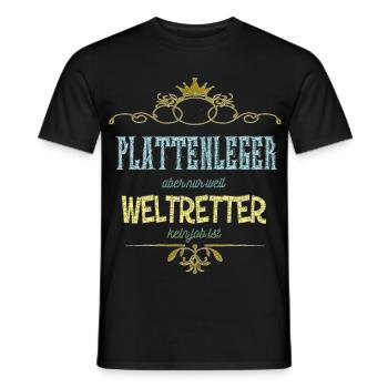 Plattenleger Weltretter - Männer T-Shirt - Schwarz - Vorne - AI Model Male 178 light (178cm)