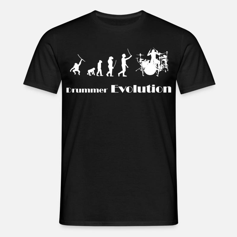 Evolution Drummer - Männer T-Shirt - Schwarz