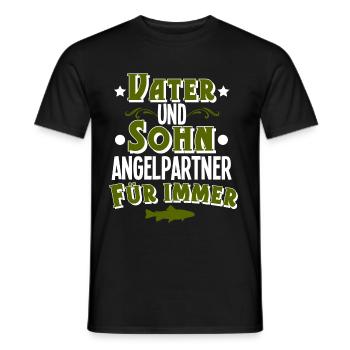Angeln Angler Vater Sohn - Männer T-Shirt - Schwarz - Vorne - AI Model Male 178 light (178cm)