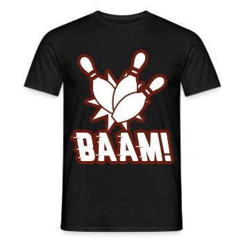 Bowling strike - Men's T-Shirt - black - Front - AI Model Male 178 light (178cm)
